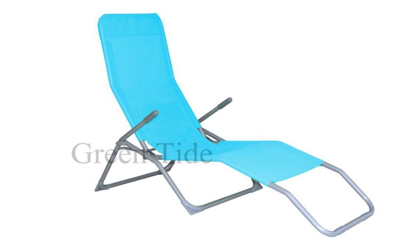 Outdoor Garden Patio Furniture Camping Beach Folding Sun Loungers with Arm