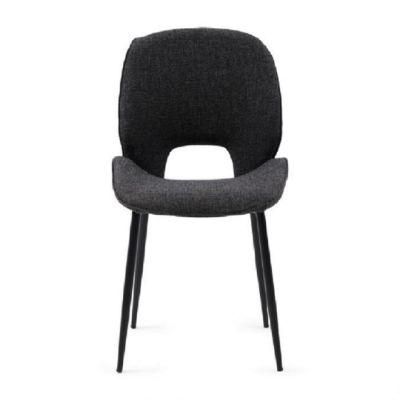 Coffee Hotel Luxury Upholstered Soft Back Velvet Fabric Dining Chair with Metal Legs