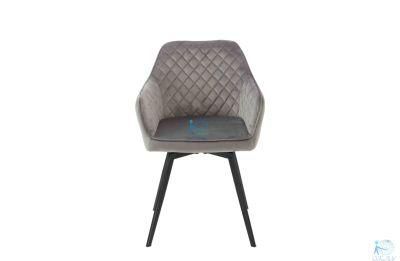 Free Sample Wholesale Design Room Furniture Nordic Velvet Modern Luxury Dining Chairs with Metal Legs