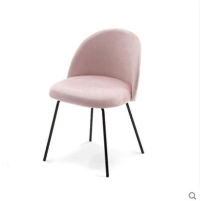 Nordic Style Home Furniture Soft Pink Velvet Chair Restaurant Dining Chair