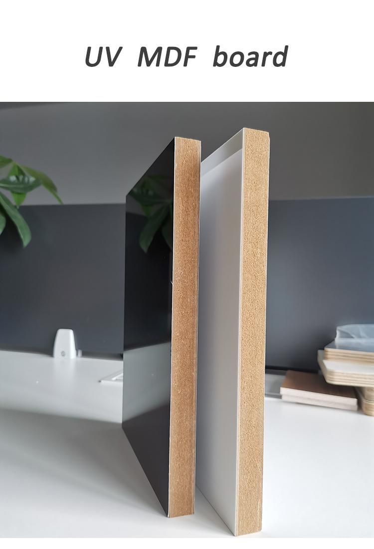 Glossy UV Melamine MDF Board for Furniture Wood MDF Coated Melamine