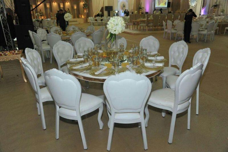 Hotel Modern Aluminum Fabric Wedding Banquet Dining Chair