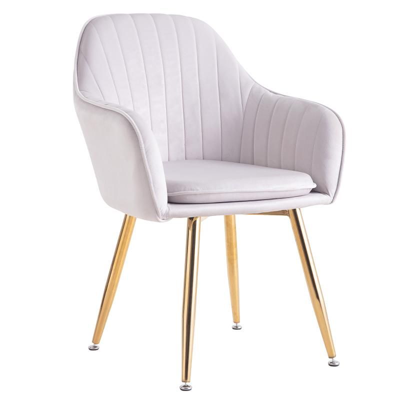 Luxury Modern Design Hotel Home Dining Room Furniture Metal Frame Swivel Velvet Fabric Arm Chair
