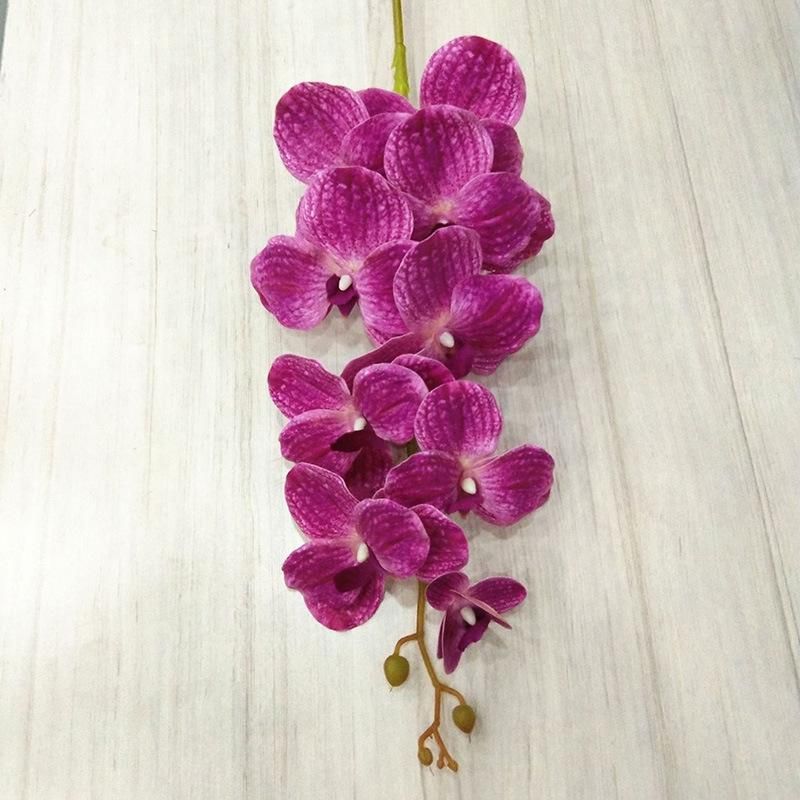 Wholesale Fabric Vanda Orchid Single Artificial Orchids Flower for Weddig Decoration