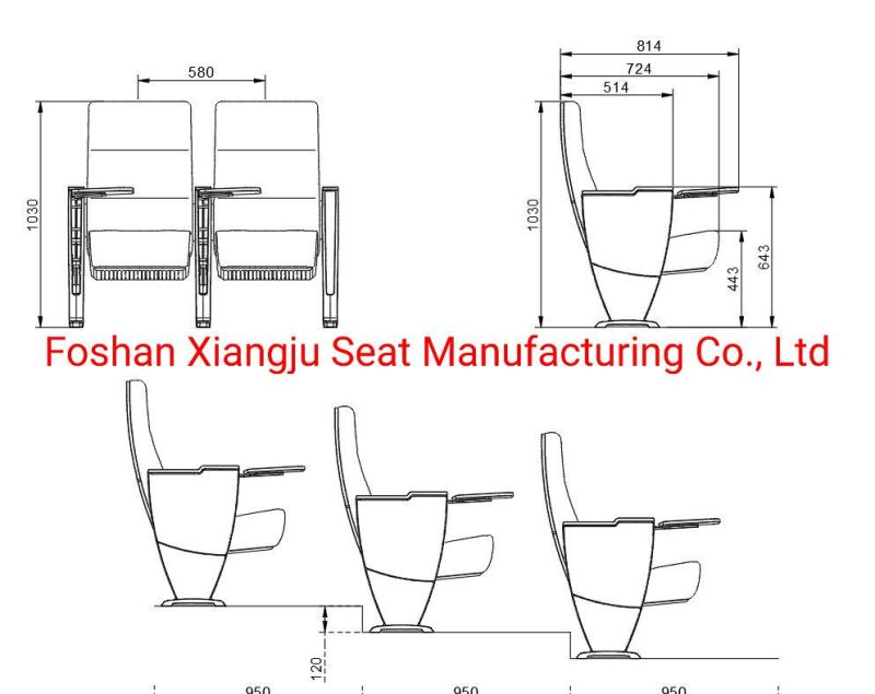 School Classroom Meeting Folding Aluminum Alloy Auditorium Theater Church Chair