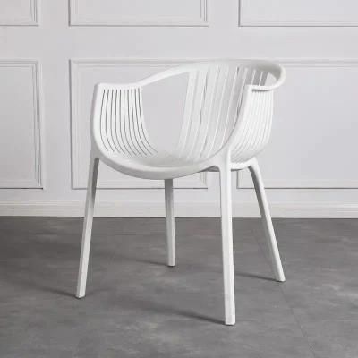 Wholesale Modern Dining PP Armrest Cheap Stackable Plastic Dining Chair