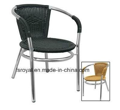 Professional Supplies Cafe Restaurant Rattan Furniture Aluminum Wicker Dining Chair