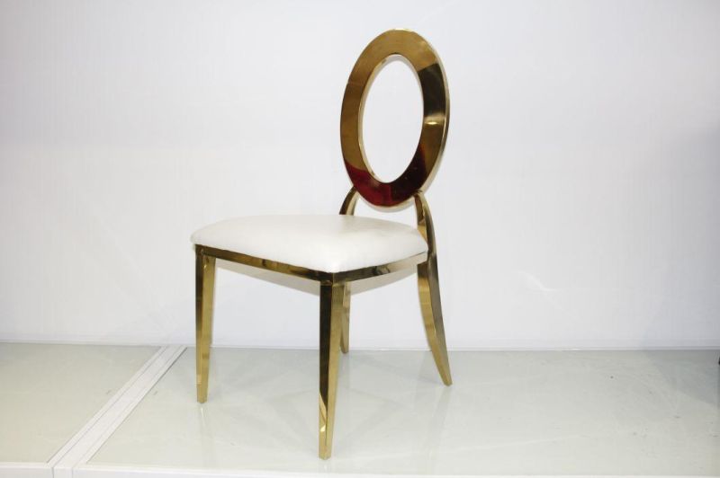 New Design Furniture Gold Stainless Steel Legs Dining Chair for Wedding