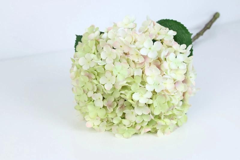 Fabric White Single Stem Wholesale Silk Hydrangea Artificial Flower Wedding Centerpieces