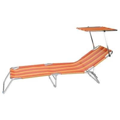 Aluminum Folding Beach Bed with Sun Shade