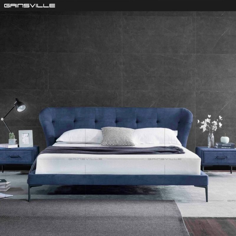 New Modern Upholstered Beds Set Design Home/Hotel Bedroom Furniture Style Wholesale Simple Leather King Size Double Bed