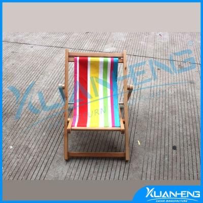 Canvas and Wood Beach Chair for Outdoor and Indoor