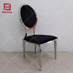 High End Stainless Steel Black Velvet Fabric Dining Chair for Dining Room