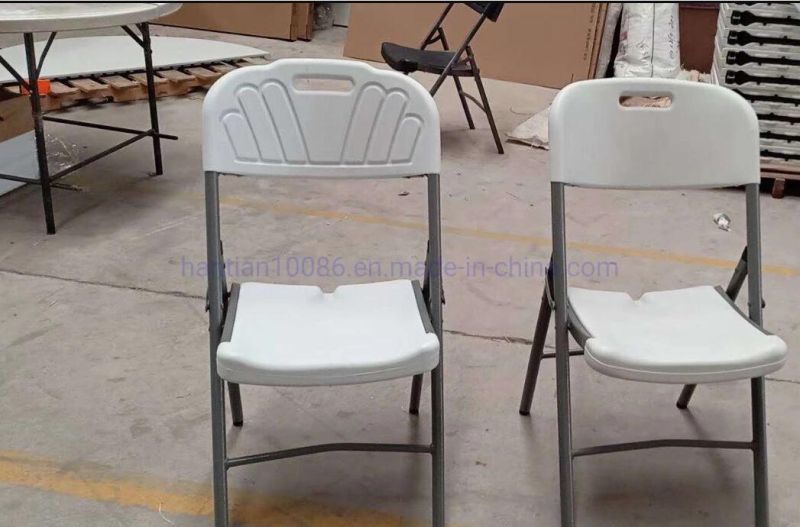 Hight-Density Polyethylene HDPE Plastic Lifetime Type Chairs Cheap Restaurant Plastic Chair Modern Outdoor Staff Folding Dining Chair