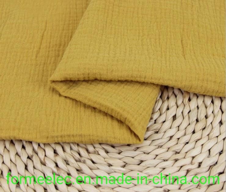 Home Textile Cotton Fabric Double Gauze Cotton Yarn Seersucker 125g 40s Double Crepe