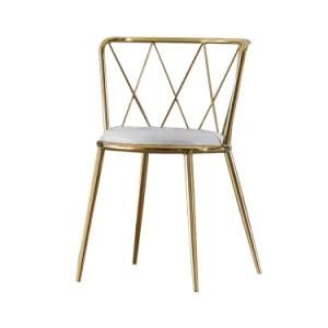 Simple Design Velvet Seat Back with Golden Legs Dining Chair