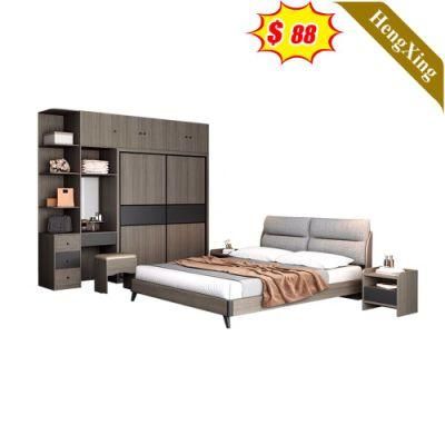 Wooden Modern Luxury Hotel Dressing Table King Bed Mattress Wardrobe Livingroom Furniture Bedroom Set