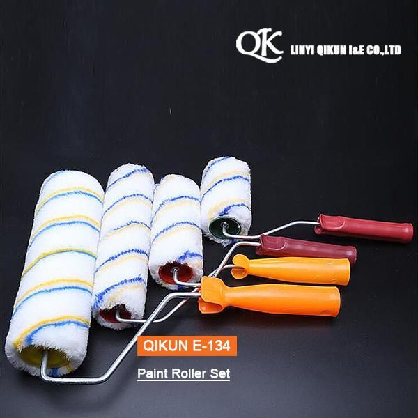 E-132 Hardware Decorate Paint Hardware Hand Tools Acrylic Polyester Mixed Yellow Double Strips Fabric Paint Roller Brush