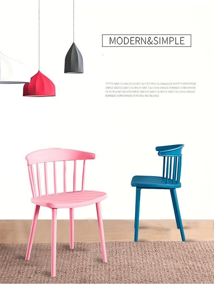 Online Shipping Farmhouse Restaurant Bistro Modern Leisure Plastic Designer Easy Armless Windsor Chair for Dining