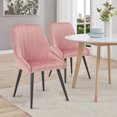 Wholesale Nordic Velvet Modern Luxury Design Furniture Dining Room Chairs Dining Chairs with Metal Legs