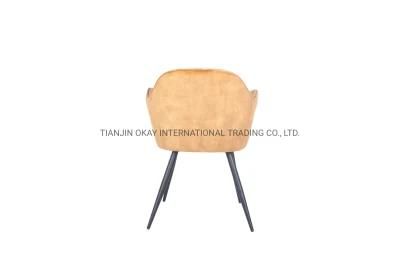Modern Kitchen Chairs Upholstered Chairs with Metal Legs Velvet Surface Lounge Chair with Dining Chair
