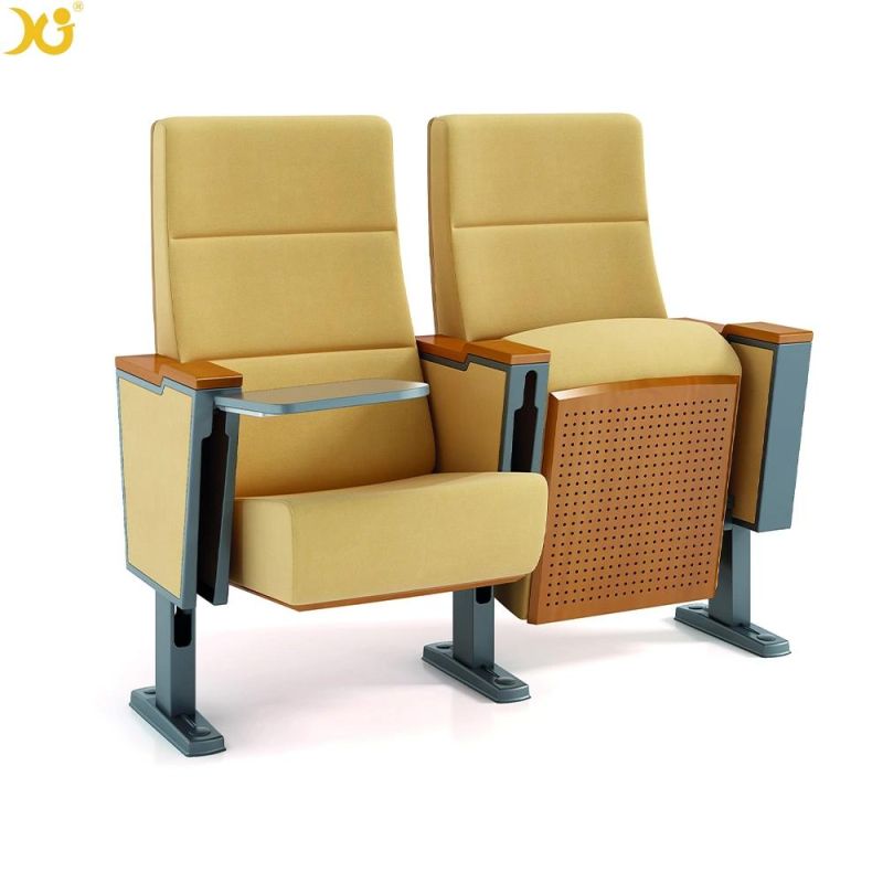 Commercial Theater Furniture Stackable Hall Seat Conference Chair with Writing Pad