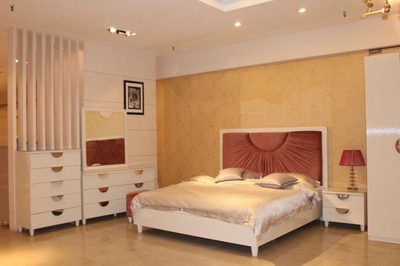 Luxury Design Fabric King Bed Bedroom Suites