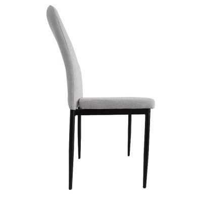Wholesale Dining Restaurant Home Modern Chair Fabric Dining Chair with Iron Legs