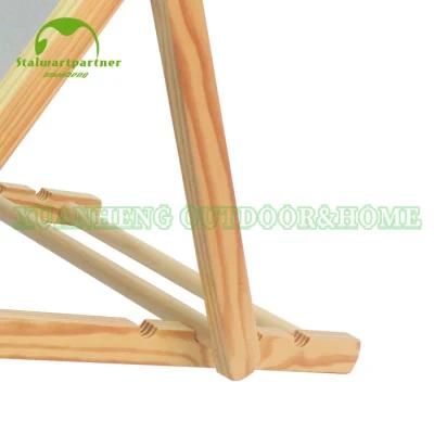 Outdoor Foldable Wood Canvas Folding Beach Sling Chair