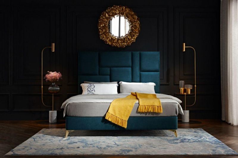 Bedroom Series Furniture Luxury Nordic Modern Minimalist Contemporary Home Hotel Villa Apartment Furniture Velvet Bed Design