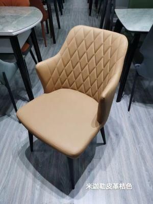 Wholesale Modern Dining Room Furniture Water Proof Leather Dining Chair Metal Nordic Dining Chair