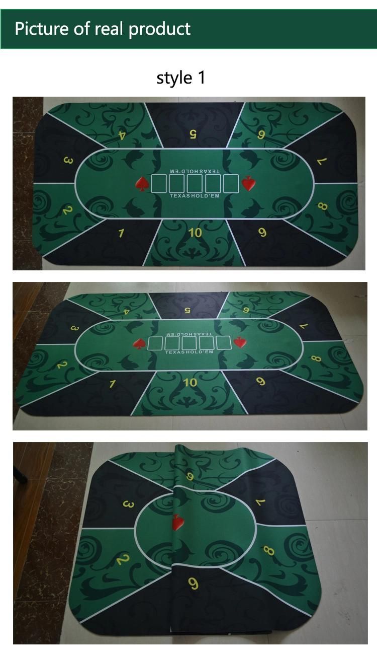 180*90cm Suede Rubber Texas Hold′em Casino Poker Tablecloth Board Game Deluxe High Quality Table Cloth with Flower Pattern