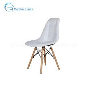 Outdoor Furniture Nordic PU Upholstered Seat Wooden Legs Dining Room Living Room Outdoor Dining Chair