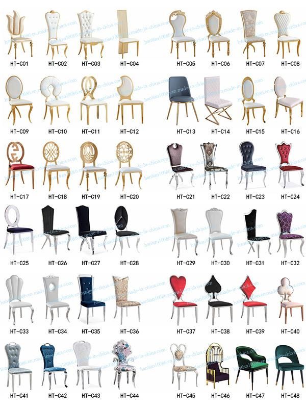 Wholesale High Quality Gold Stainless Steel Beige PU Leather Dining Chair in Stock