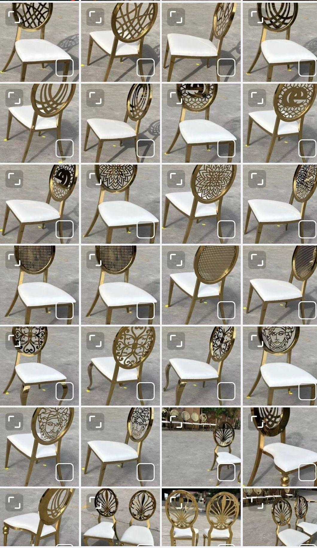 Crystal Back China Wholesale Stainless Steel Restaurant Furniture Square Dining Table Chair Home Furniture Modern Hotel Chair