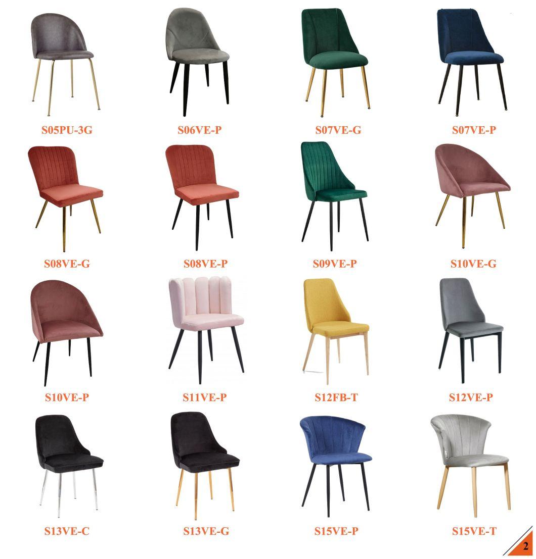 Luxury Nordic Dining Chair Modern Black Legs Velvet Chair