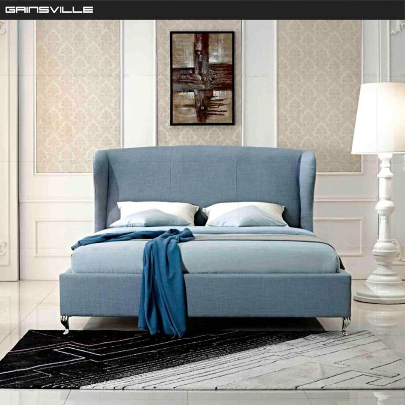 Hot Sell Modern New Design Single Size Cheap Grey Leather Bed