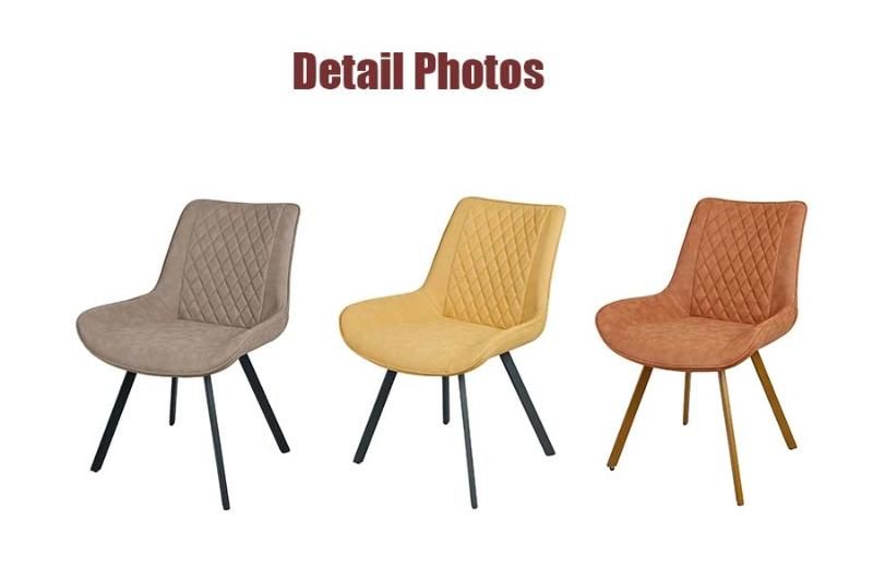 Hot Selling Italian Modern Restaurant Furniture Vevelt Leather Luxury Silla Cafe Chair Dining Room Set Metal Leg Dining Chair Coffee Chair