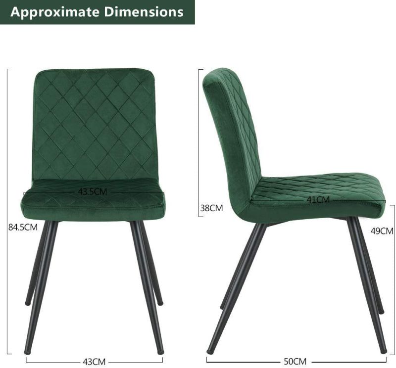 Fabric Velvet Color Design Upholstered with Backrest Metal Pink Material Velvet Dining Chair