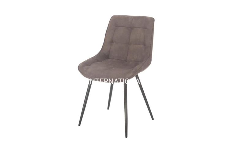 Hot Design Modern Design Appearance Fabric and White Powder Coating Leg Dining Chai