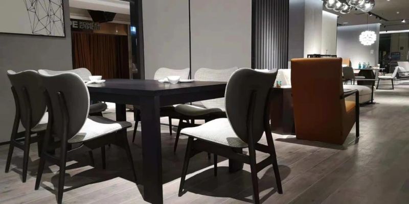 Modern Made in China Dining Room Furniture Solid Wood with Fabric and Leather Upholstery Dining Chair