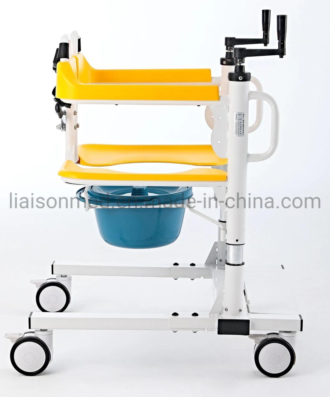 Mn-Ywj001 Manual Medical Rehabilitation Foldable Patient Transfer Chair