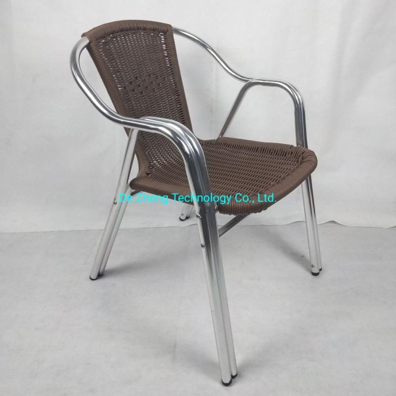 Outdoor Commercial Rattan Wicker Restaurant Relaxing Wicker Aluminum Dining Chair
