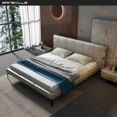 Hot Sale Modern Foshan Factory Bedroom Home Furniture King Size Bed Leather Bed Gc1727