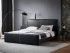 Cool Black Leather Upholstered Bed Sets Modern Bedroom Furniture King Size Double Bed for Appartment/Hotel/Home/Villa Use