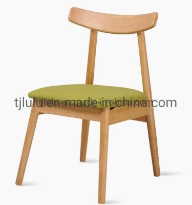 Classic Modern Furniture Cow Ox Horn Chair Hotel Restaurant Solid Wood Fabric Dining Chair Upholstered Cafe Coffee Shop Wooden Chair