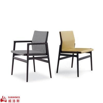 New Wood Chair Modern Dining Room Furniture Fabric / PU Upholstered Dining Chair