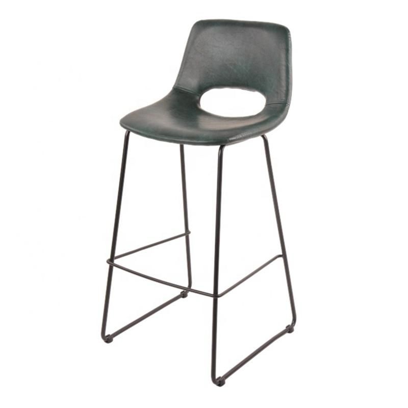 Minimalist PU Leather Swivel Adjustable Cafe Furniture High Middle Back Bar Stool Chair