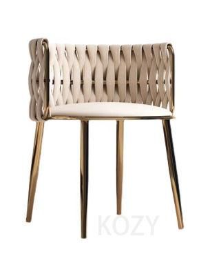 Metal Leg Velvet Fabric Luxury Single Velvet Dining Chairs