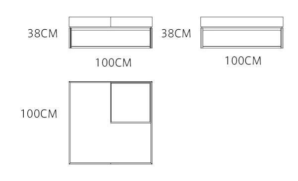 Furniture Low Square Factory Hot Sale Modern Walnut Solid Wood Home Furniture Living Room Modern Tea Coffee Table